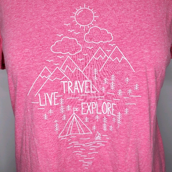 21) ST. JOHN'S BAY Travel Live Explore key hole lightweight heathered Sz. XL - Picture 2 of 5